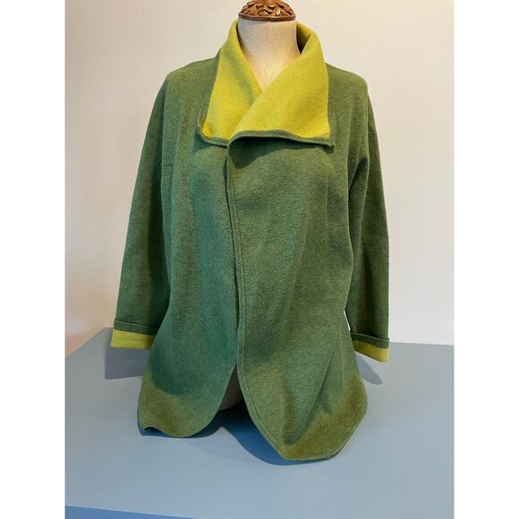 Elena Wang womens open front two tone green cardigan size XS - Picture 1 of 9